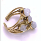 Brass adjustable ring with Moonstone