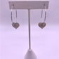 Silver Brushed Heart Hoops