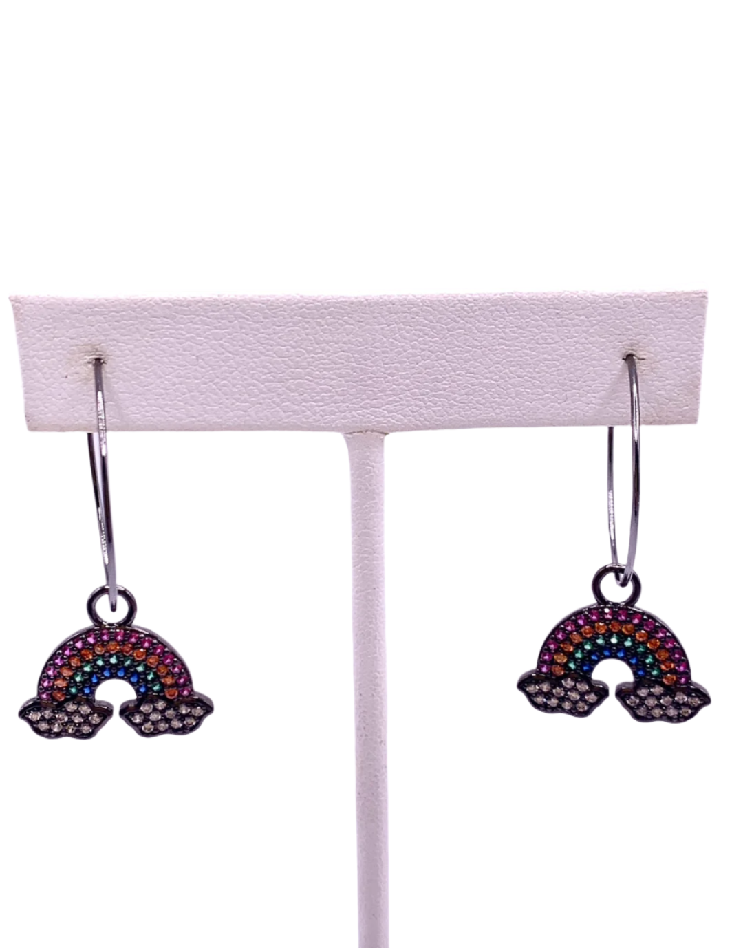 Over The Rainbow Gunmetal Hoops