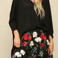 Black Flower Embroidered Tulle Skirt