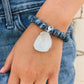 Blue Sodalite Bracelet // Druzy Charm