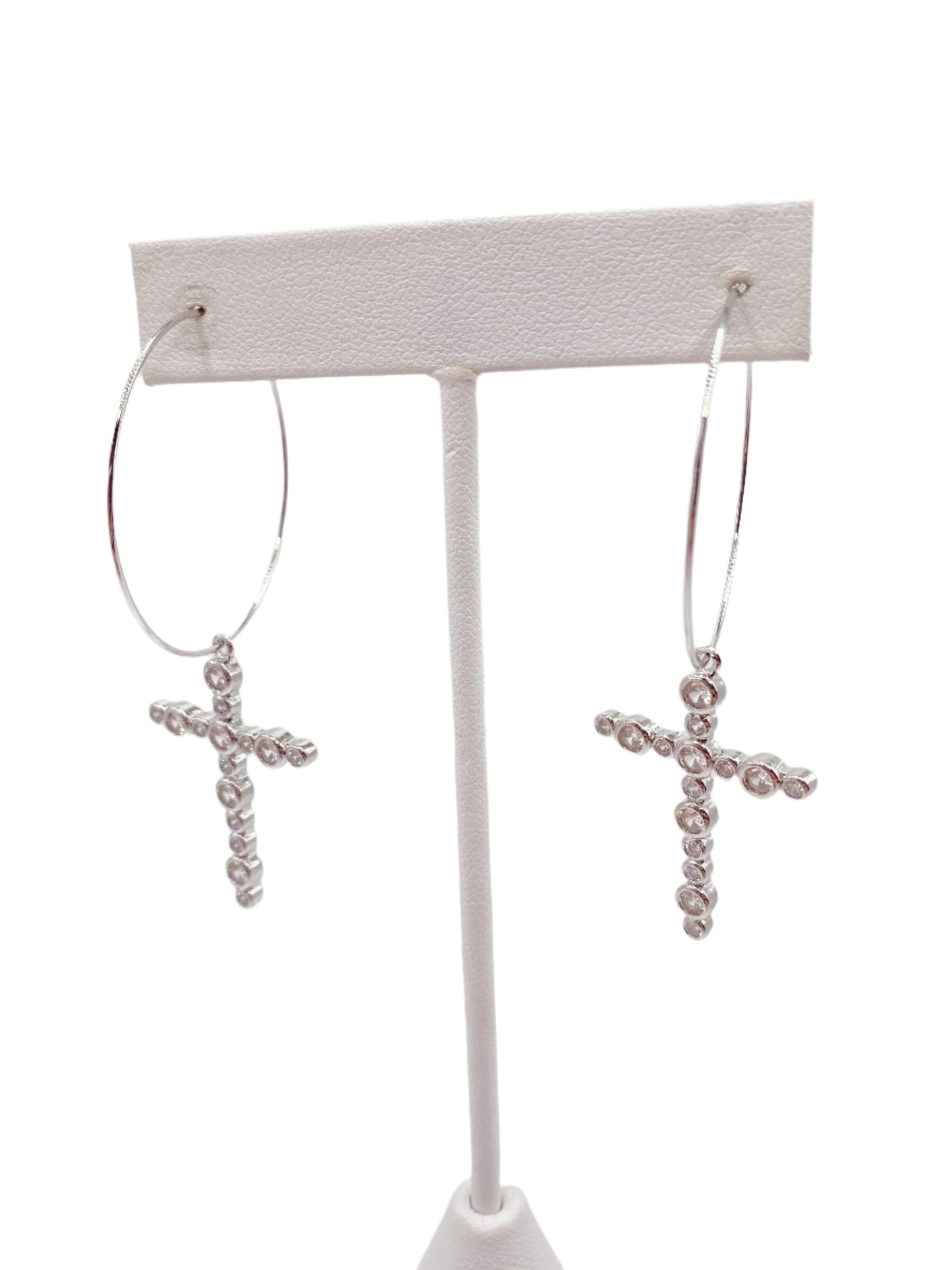 Sparkle Gold Cross Earrings