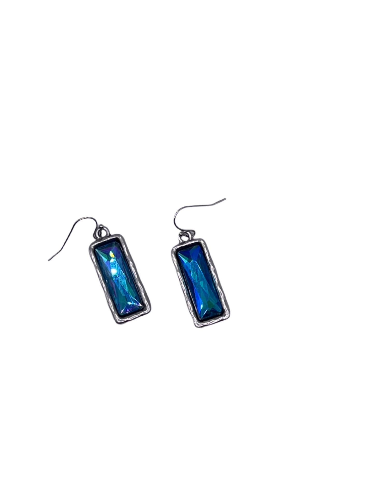 Rectangle Crystal Drop Earrings