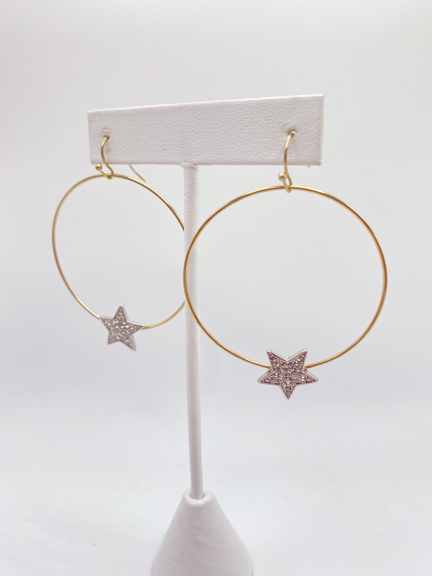 Hoop and Shining Star earrings