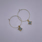 Sky Blue Jade Star Hoop Earrings