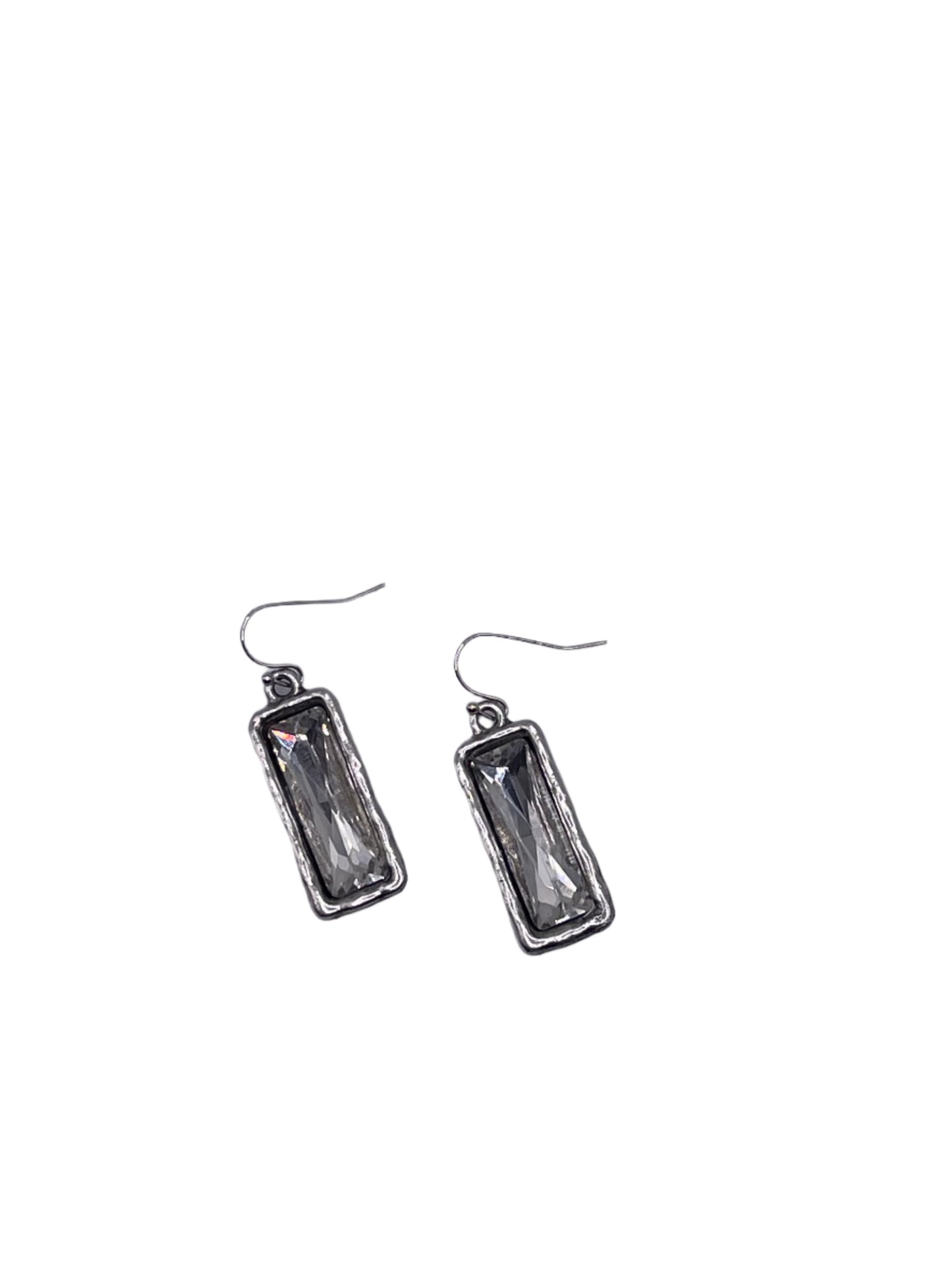 Rectangle Crystal Drop Earrings