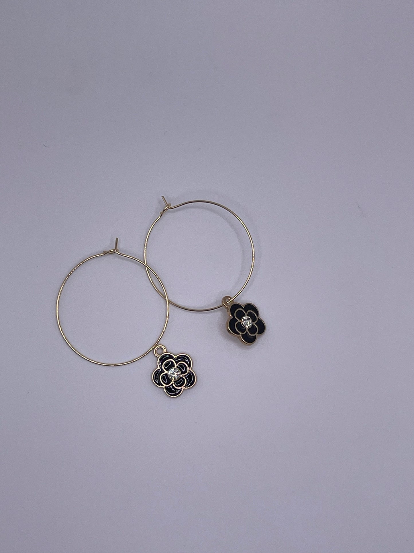 Flower CZ Hoop Earring