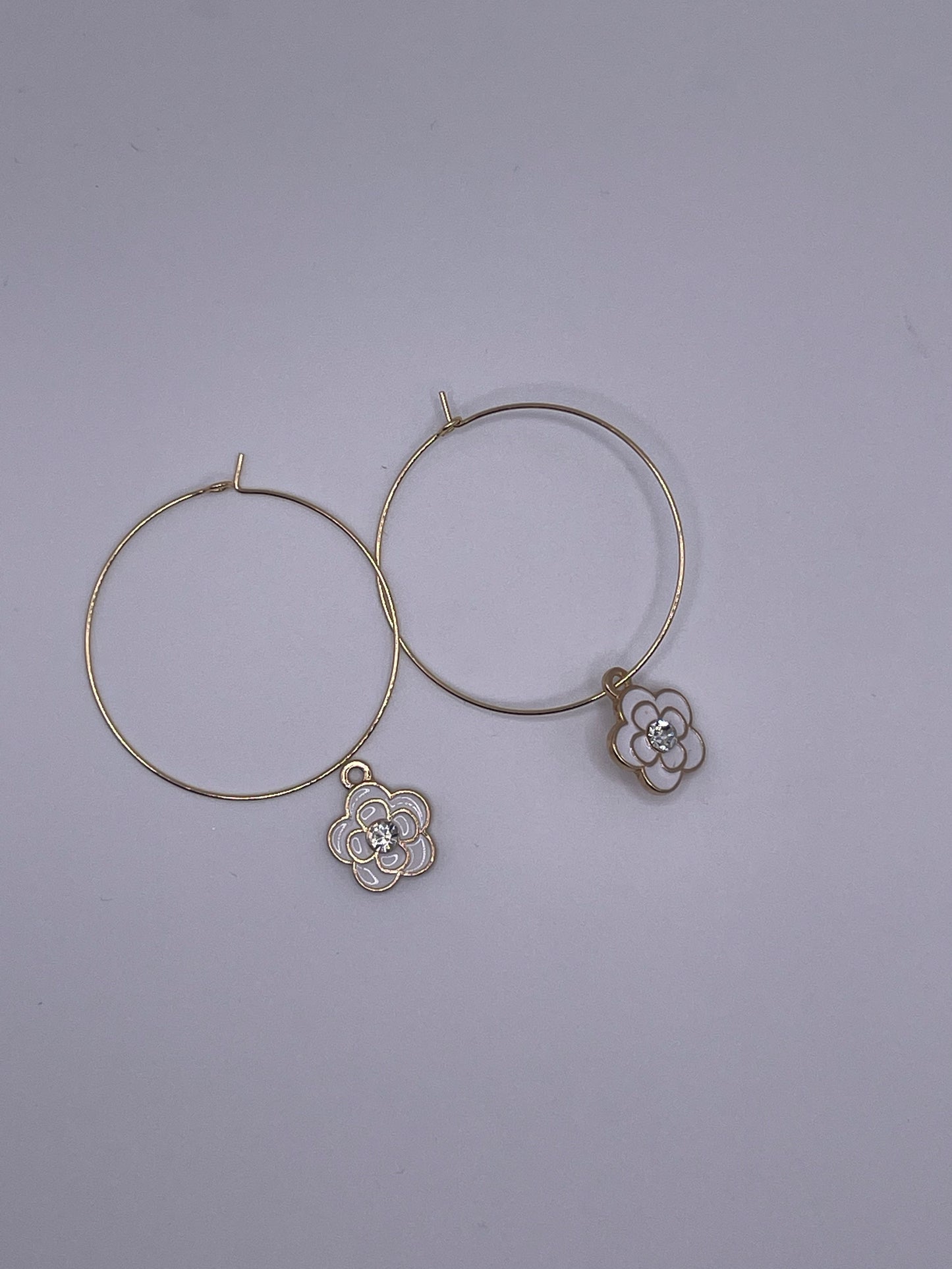 Flower CZ Hoop Earring