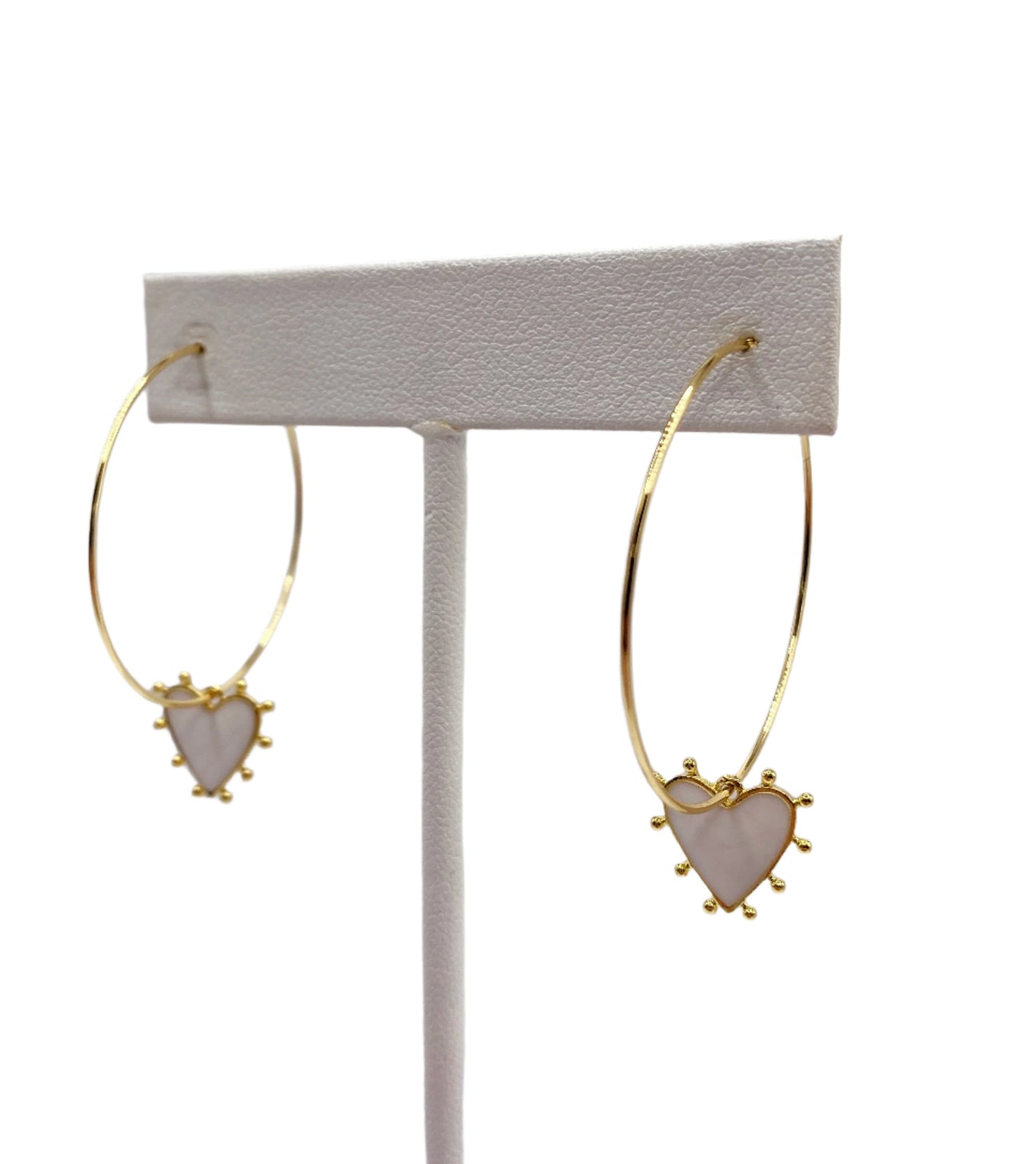 Enamel heart earrings