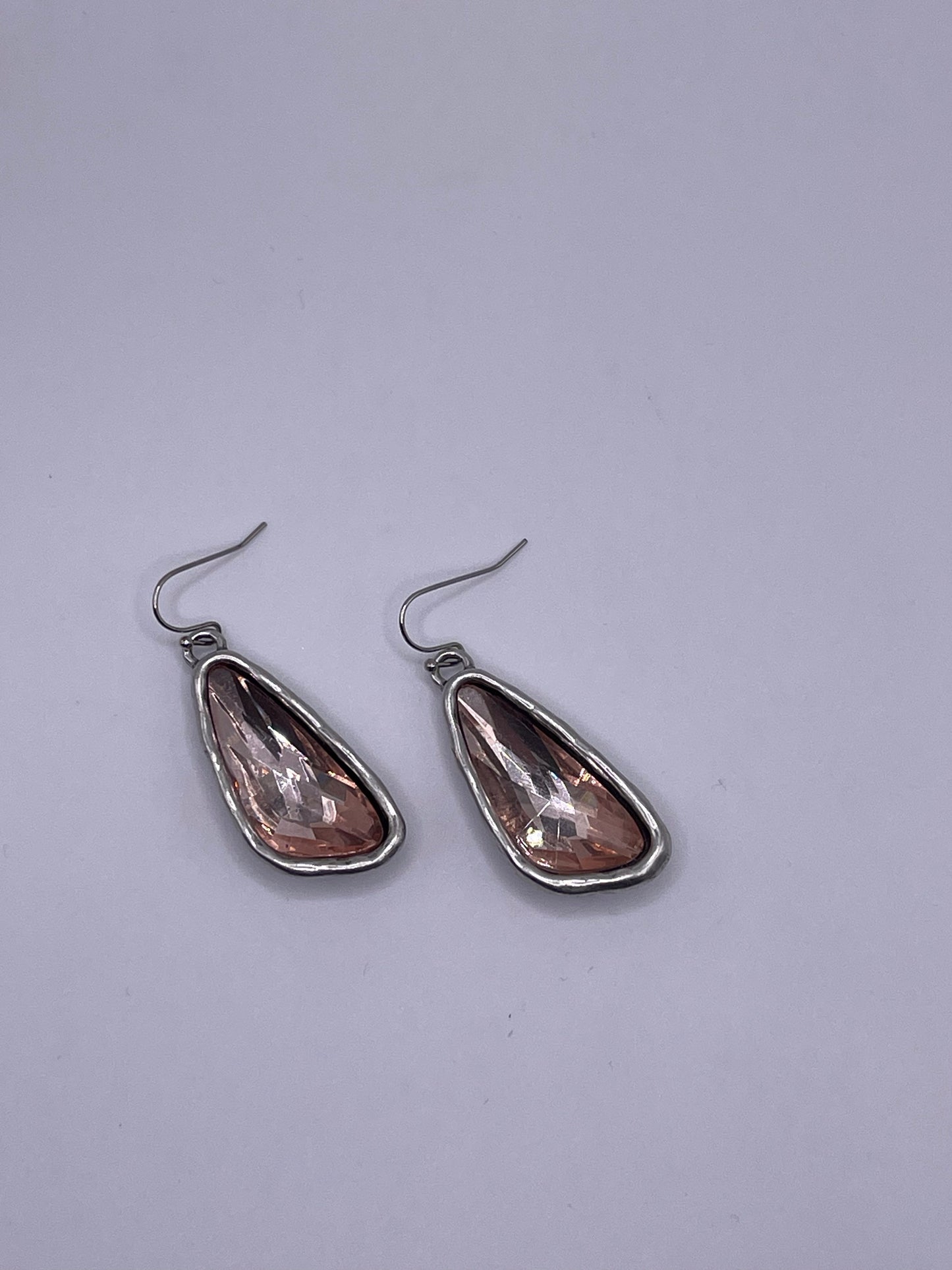 Silver Oblong Pendant Earrings