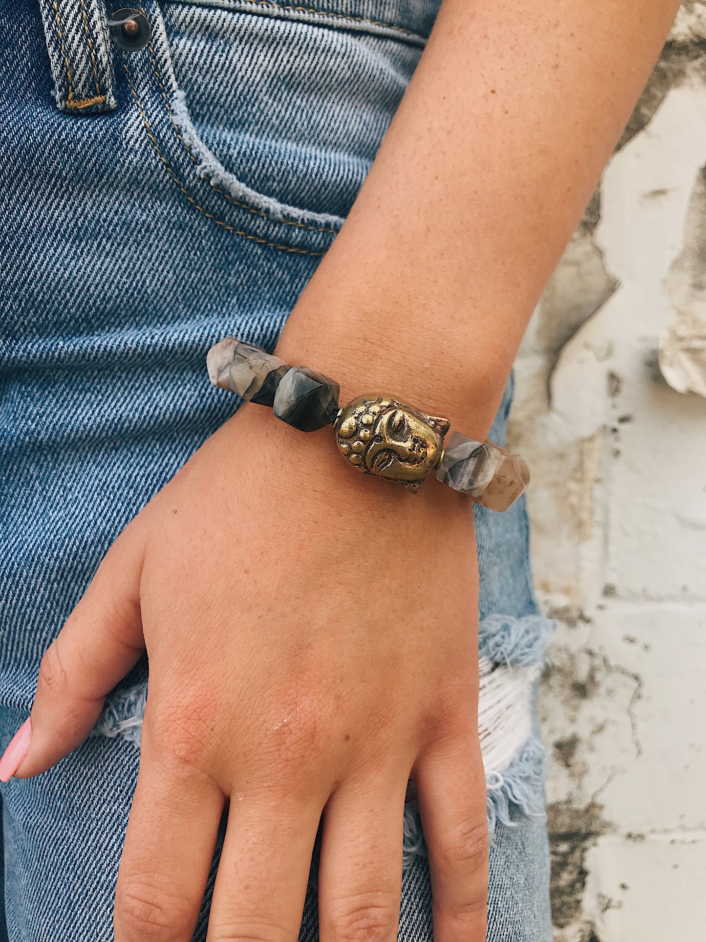 Moonstone Bracelet // Buddha Connector